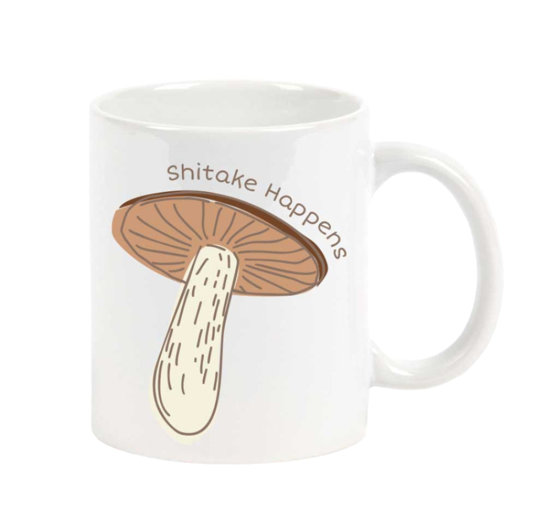 Shitake Happens Enamel Camping Mug