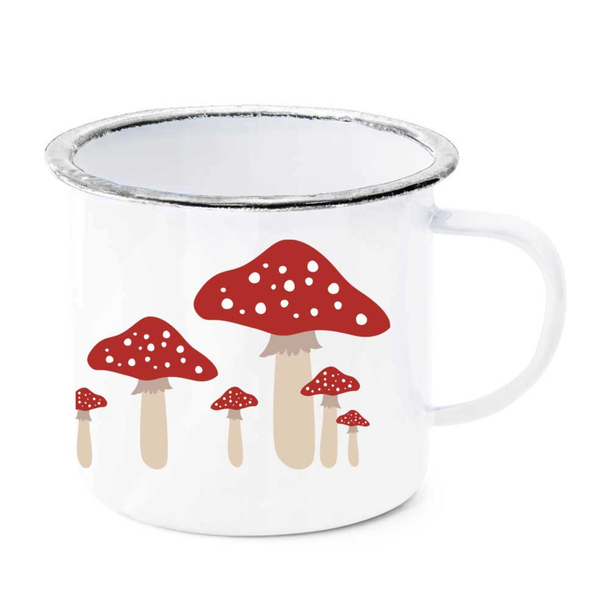 Red Mushroom Enamel Mug