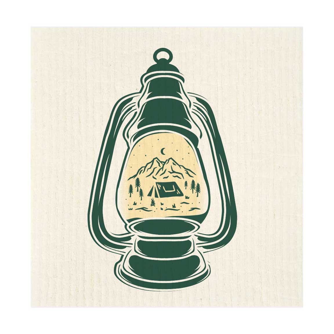 Lantern Landscape Swedish Dishcloth