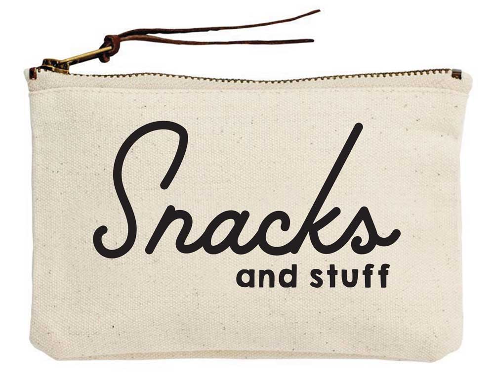 Snacks and Stuff Cotton Canvas Pouch