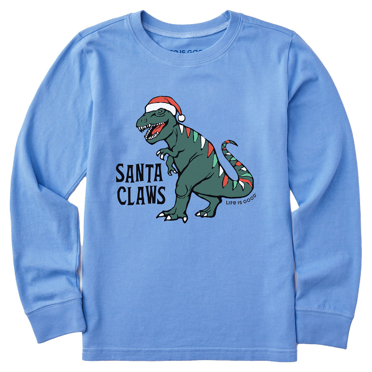 Kids' Santa Claws Dino Long Sleeve Crusher Tee Shirt