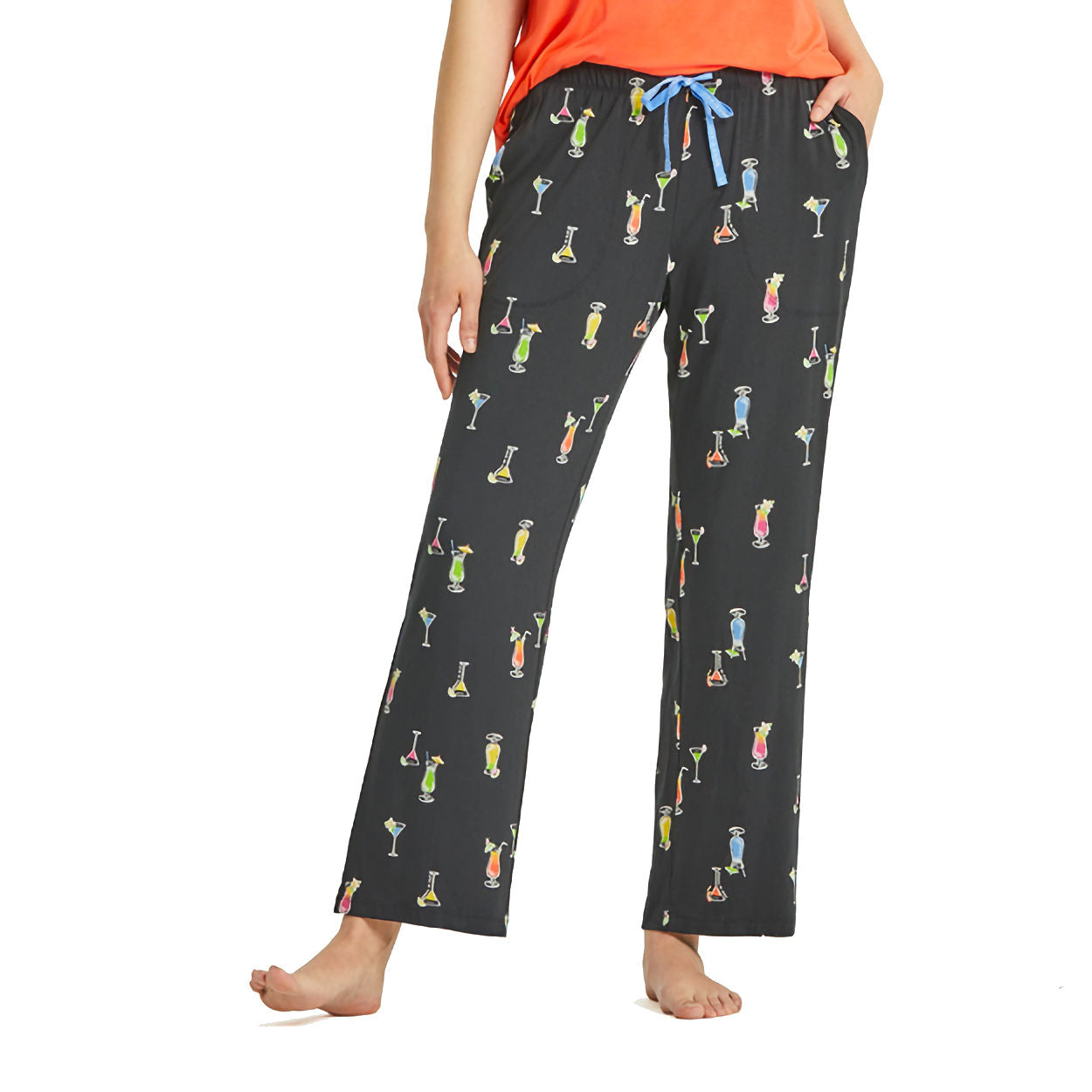 Women's Martini and Cocktail Pattern Lightweight Sleep Pants