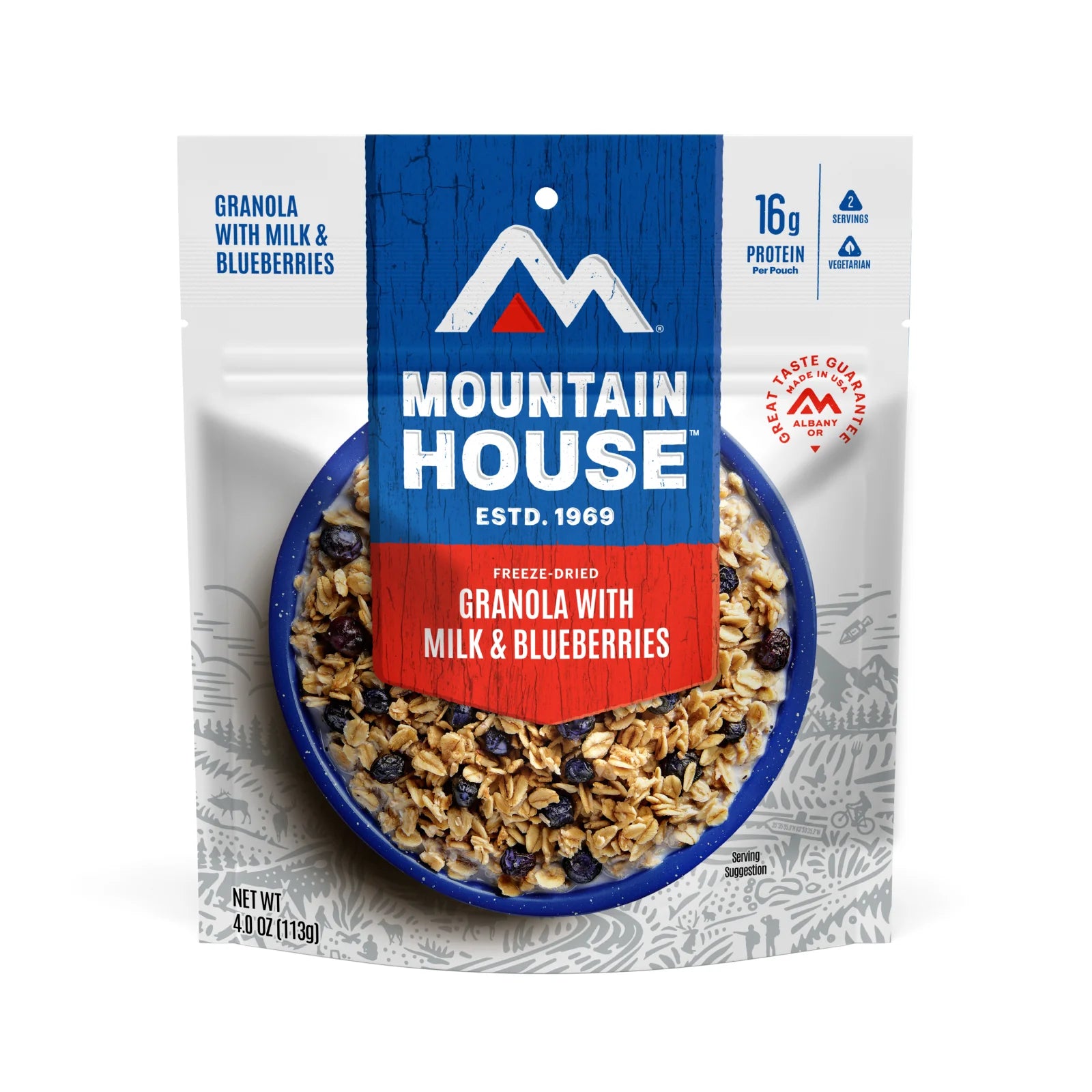 Granola w/ Milk and Blueberries Dehydrated Breakfast Meal