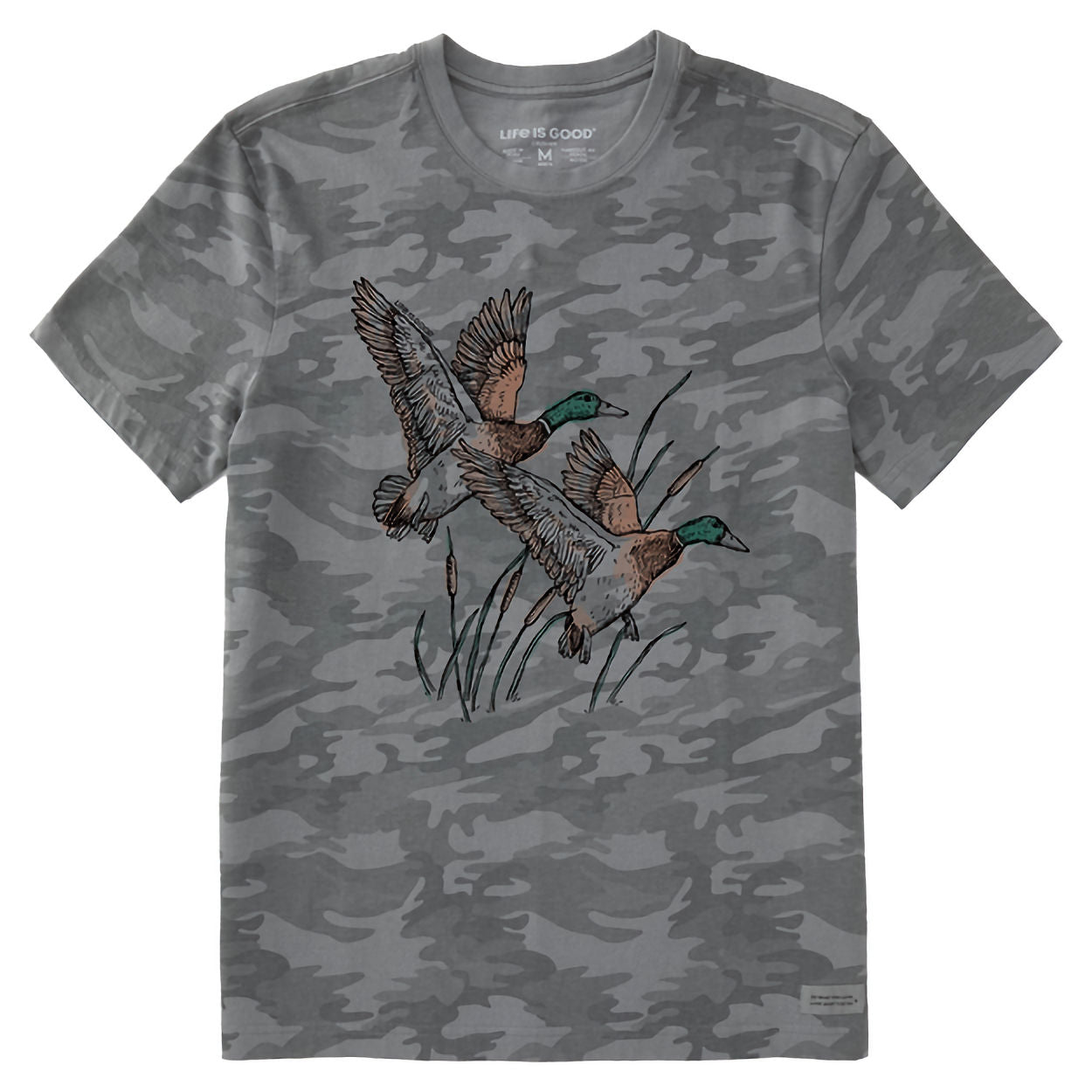 Men's Mallard Ducks Illustration Allover Printed Crusher Tee Shirt