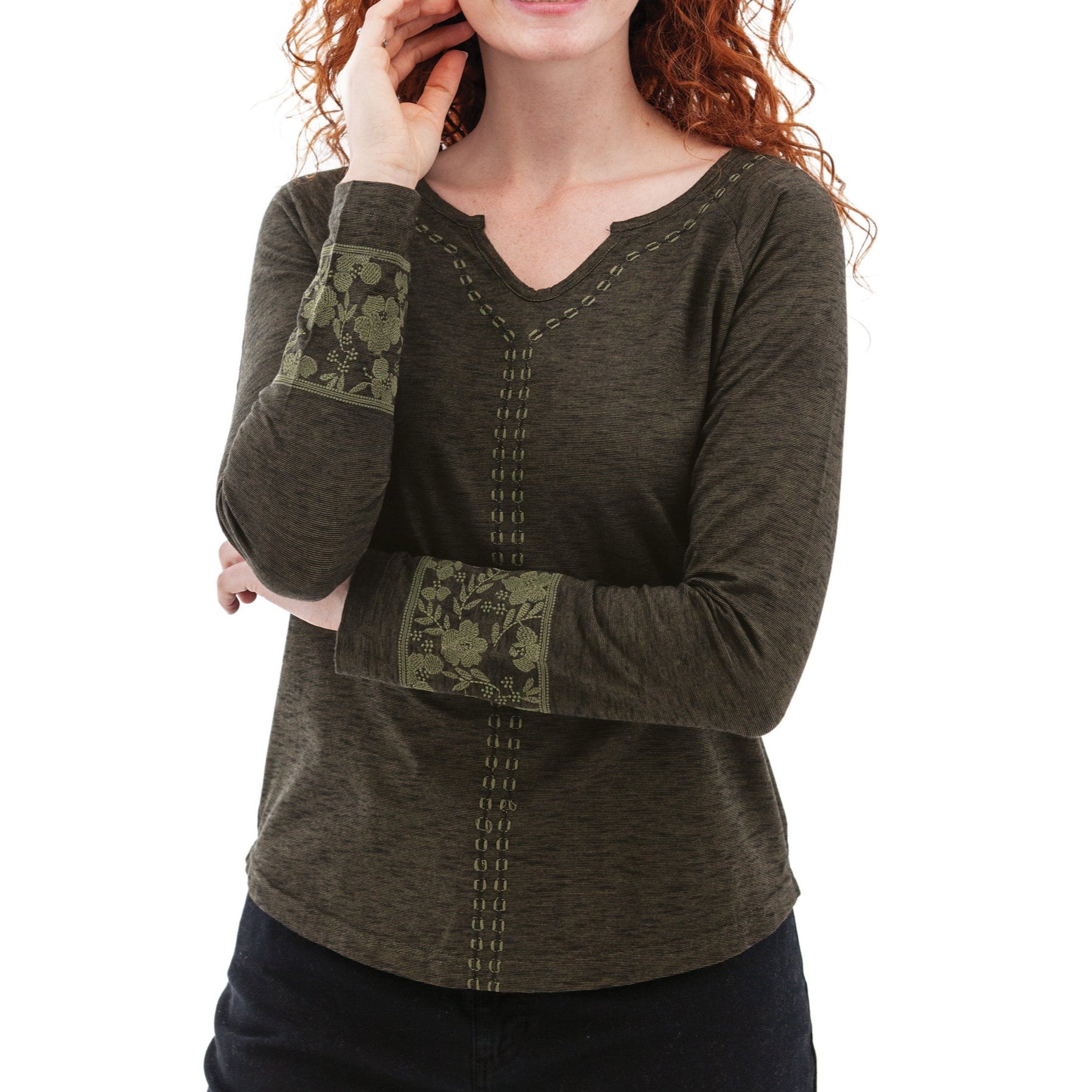 Women's Crispin Embroidered Raglan Top