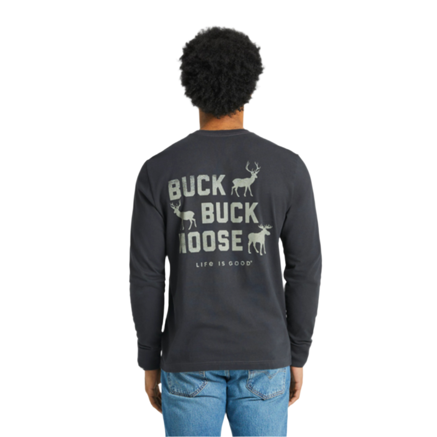 Men's Buck Buck Moose Long Sleeve Crusher Tee Shirt