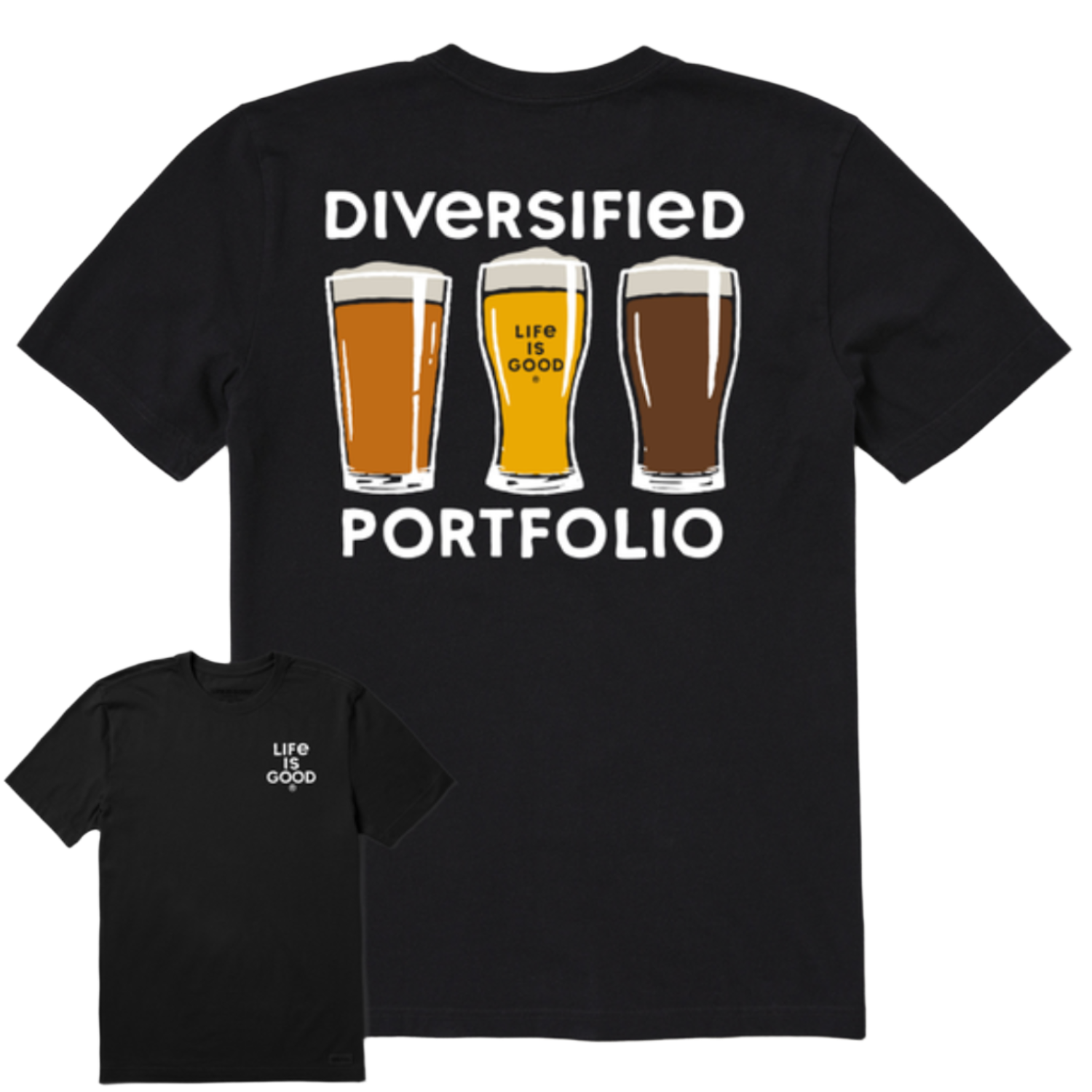 Men's Athletic Diversified Portfolio Beer Short Sleeve Crusher Tee Shirt