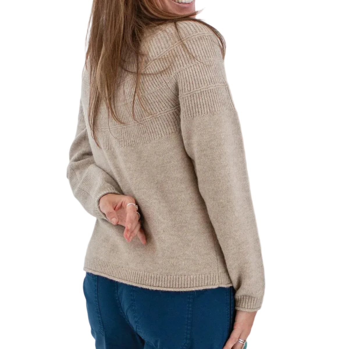 Women's Mabel Textured Fairisle Crew Neck Sweater