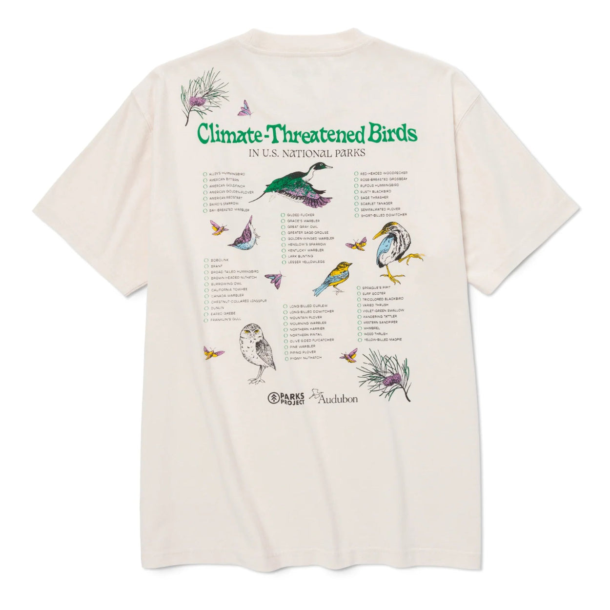 Unisex Parks Project x Audubon Bird Checklist Short Sleeve Tee Shirt
