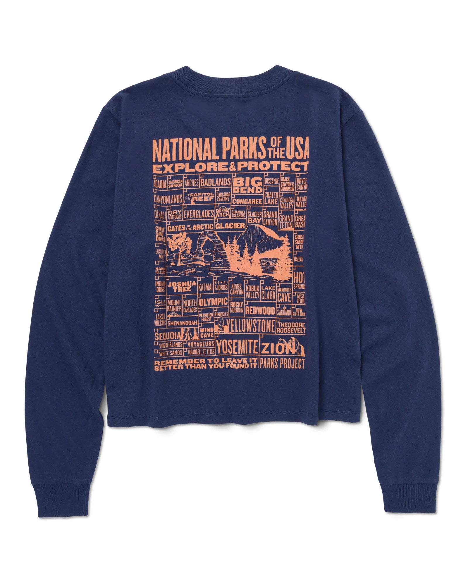 Unisex National Parks of the USA Checklist Boxy LS Tee Shirt