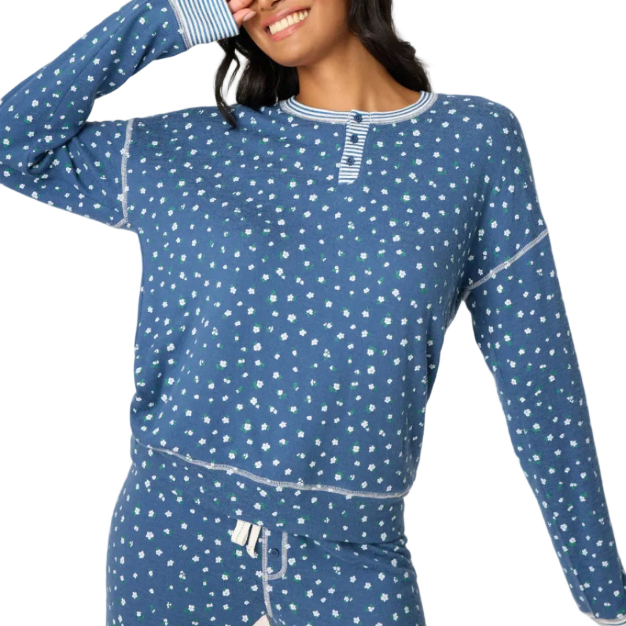 Women's Cozy Life Ditsy Floral Long Sleeve Top