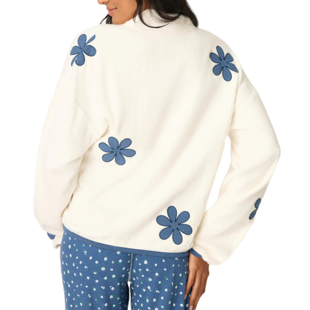 Women's Cozy Life Floral Quarter-Zip Sweater