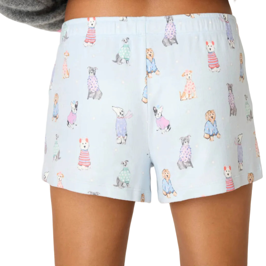 Women's Doggone Cold Dog Print Pointelle Shorts
