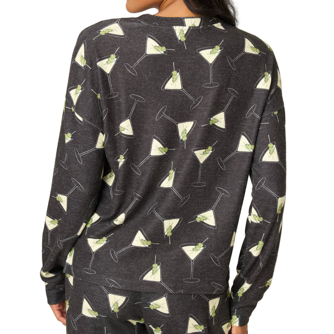 Women's Merrier With A Martini Long Sleeve Top