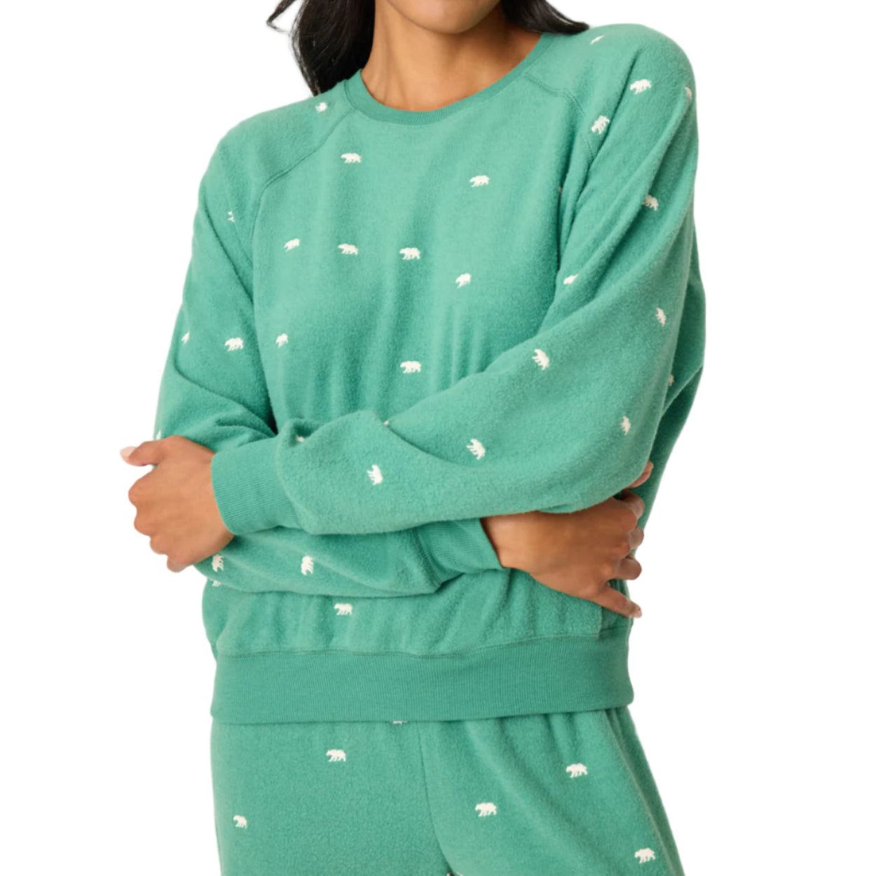 Women's The Outsider Embroidered Bear Fleece Sweatshirt