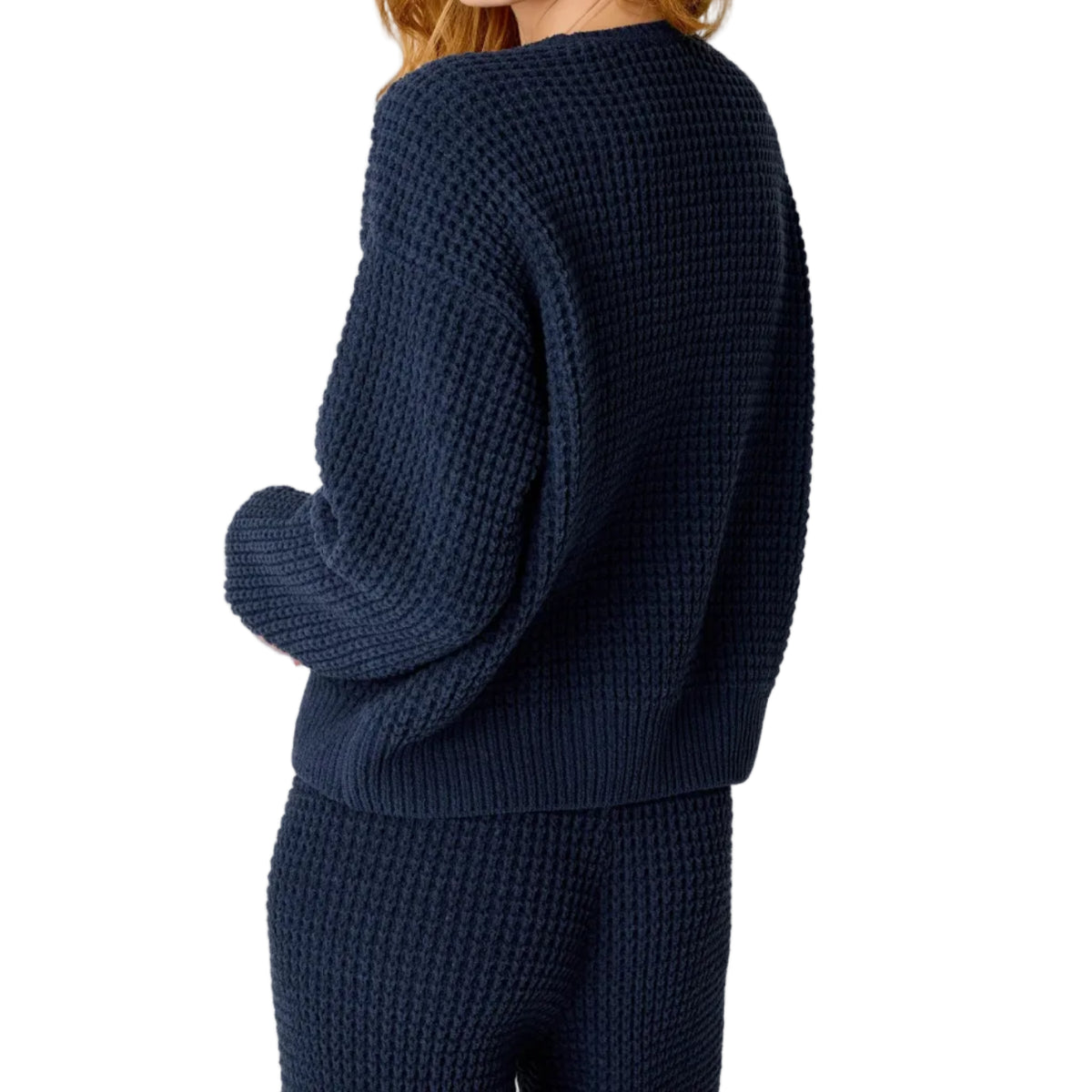 Women's Cozy Chenille Waffle Deep Navy Sweater