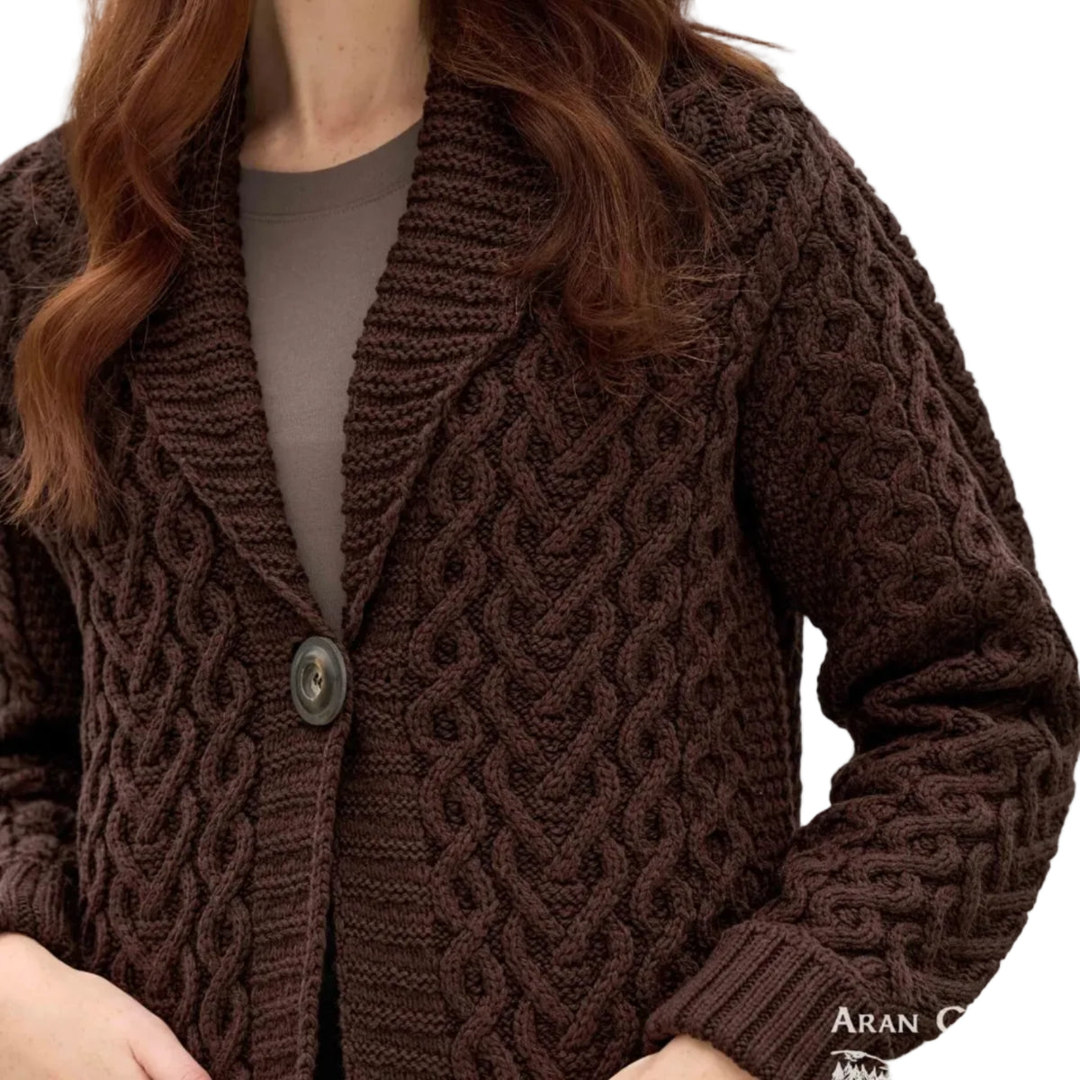 Women's Mulranny One-Button Hearts Cardigan Sweater
