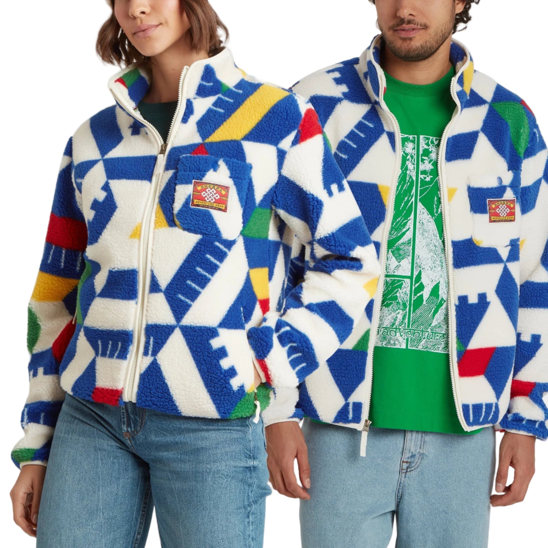 Unisex Tarcho Printed Full Zip Fleece Sweater