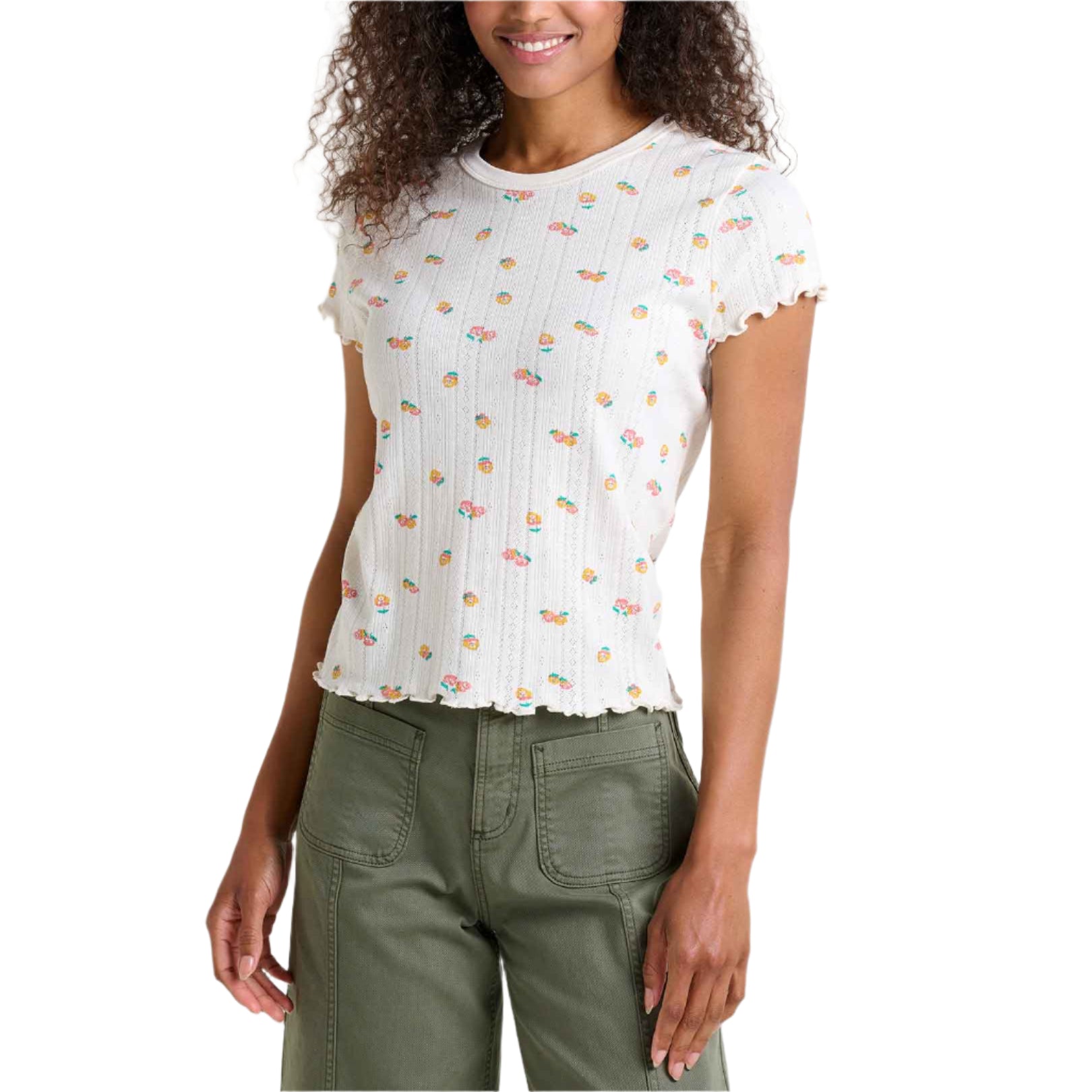 Women's Foothill Pointelle Baby Tee Shirt