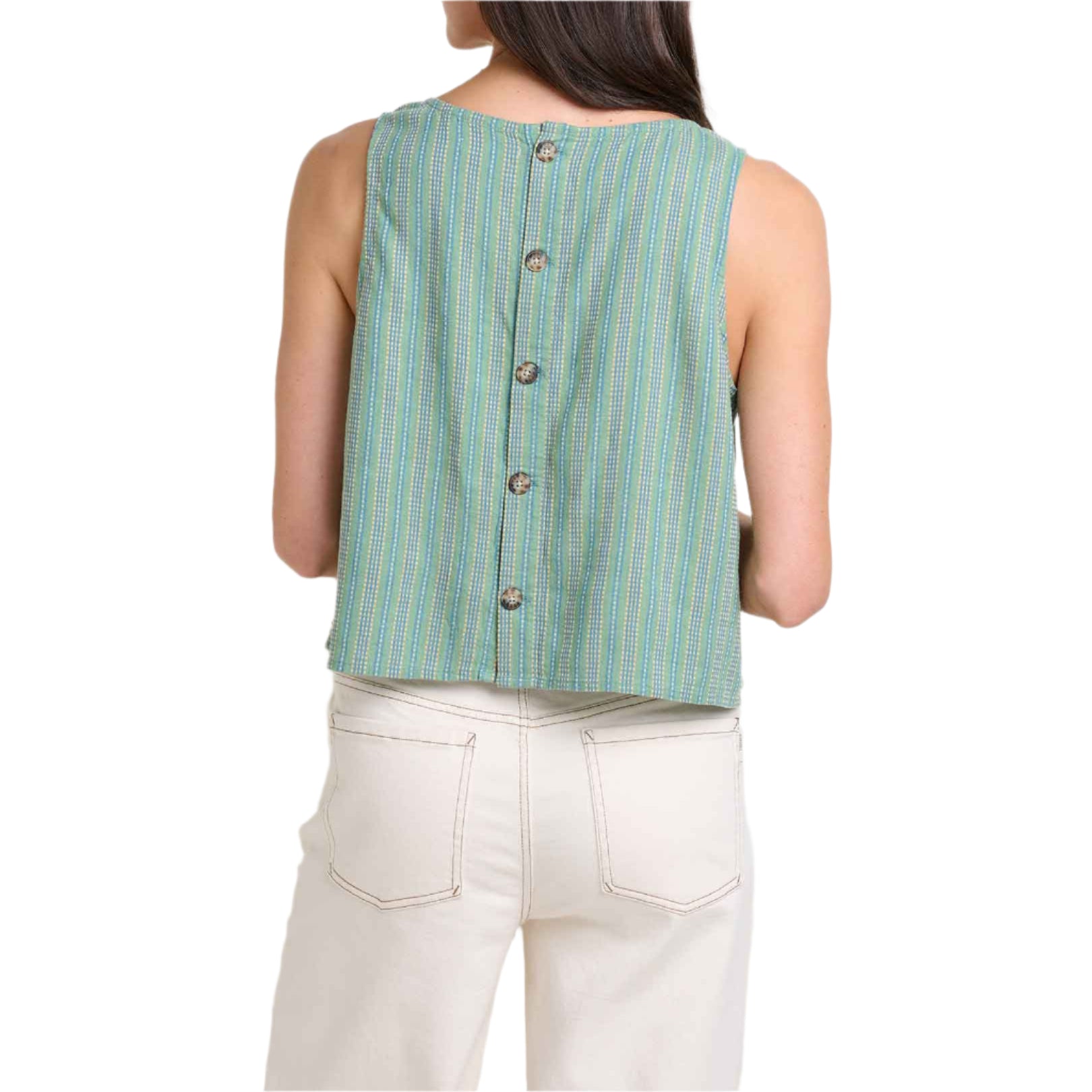 Women's Taj Hemp Button Back Tank Top