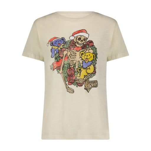 Greatful Dead Christmas Skeleton Boyfriend Tee