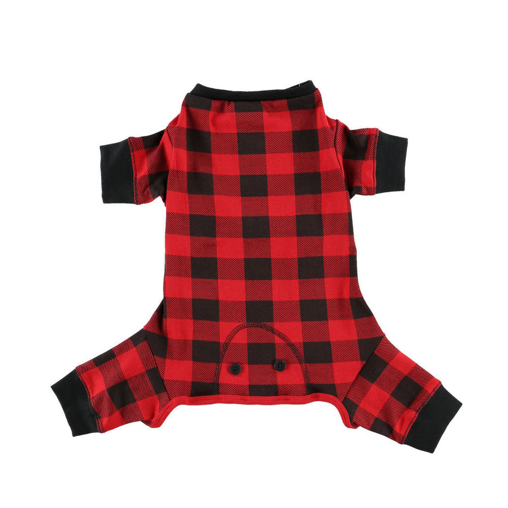 Bear Cheeks Plaid Dog Onesie