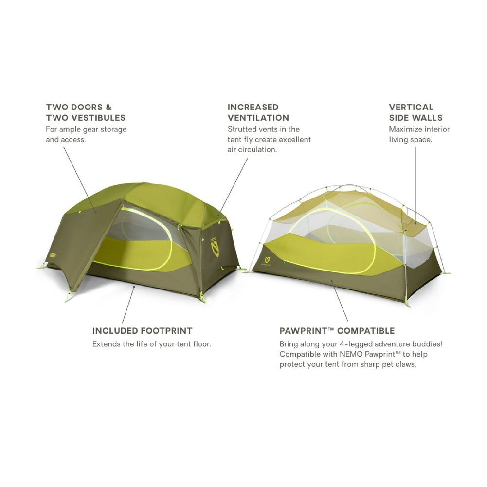 Aurora Backpacking Tent + Footprint--2P