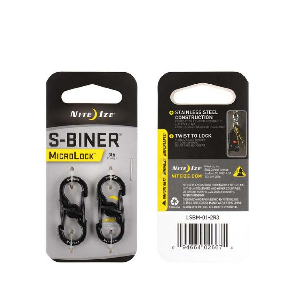 S-Biner MicroLock Stainless Steel 2pk STAINLESS