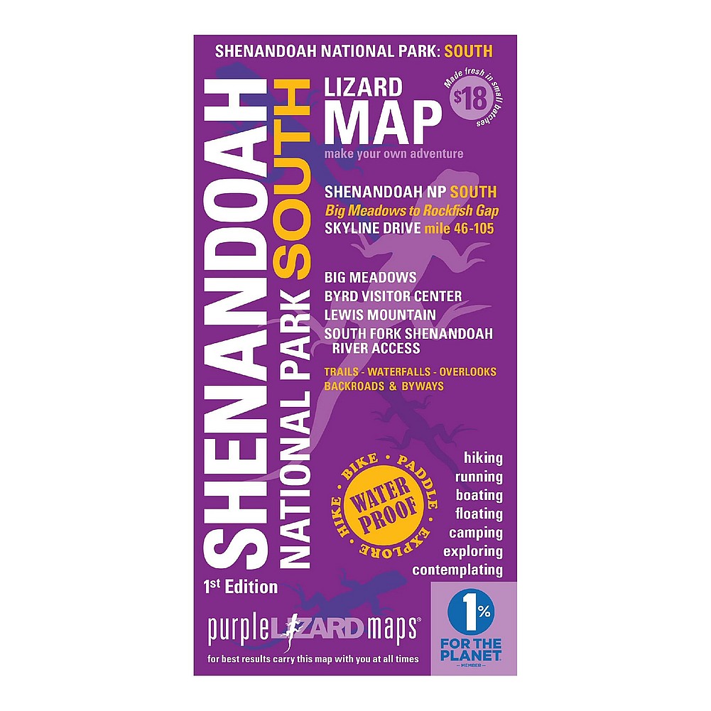 Shenandoah National Park Map 1st Edition--South