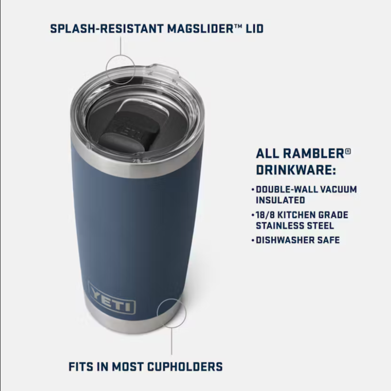 Rambler 20oz Tumbler with Magslider Lid